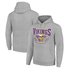 Minnesota Vikings Starter ‘80s Inspired Pullover Hoodie - Heather Gray outlet