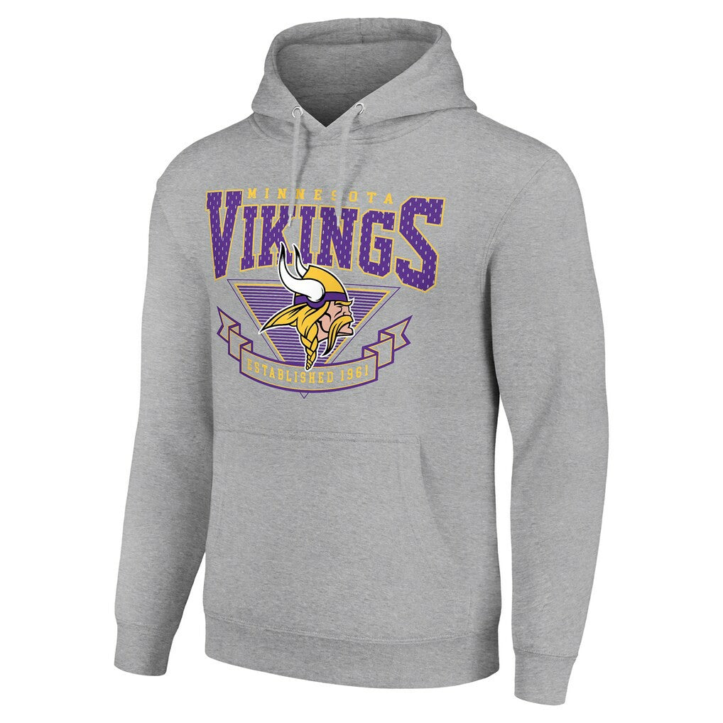 Minnesota Vikings Starter ‘80s Inspired Pullover Hoodie - Heather Gray outlet
