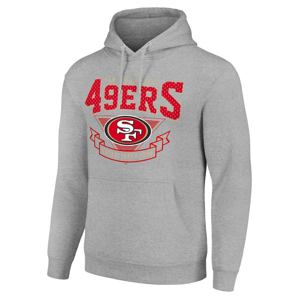 San Francisco 49ers Starter ‘80s Inspired Pullover Hoodie - Heather Gray discount