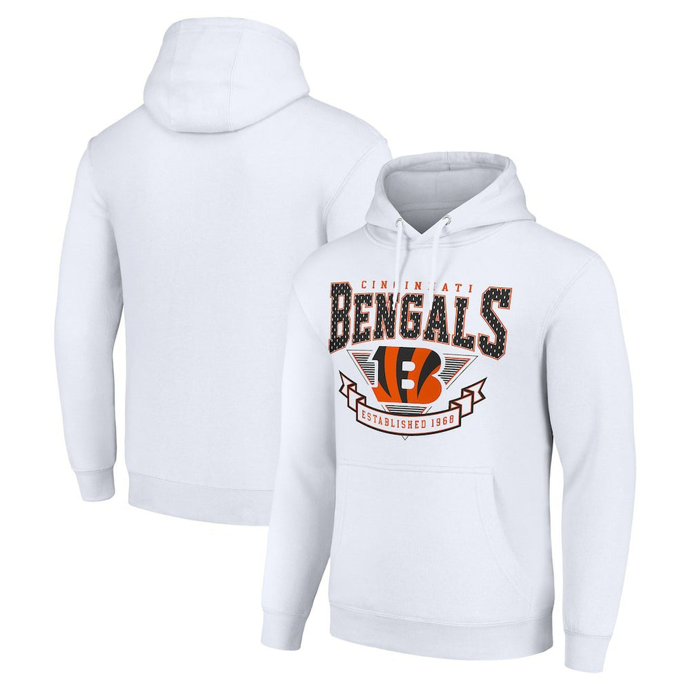 Cincinnati Bengals Starter ‘80s Inspired Pullover Hoodie - White for sale