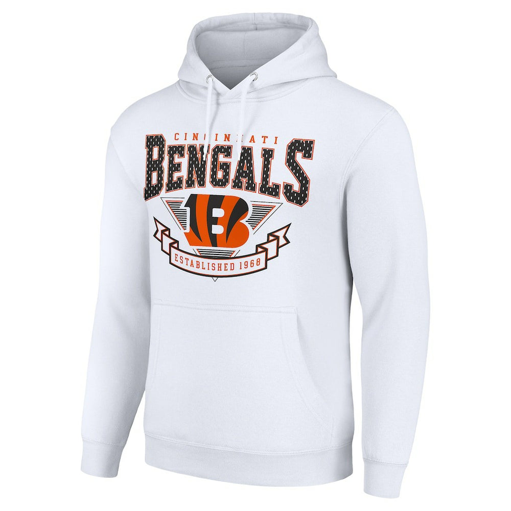 Cincinnati Bengals Starter ‘80s Inspired Pullover Hoodie - White for sale