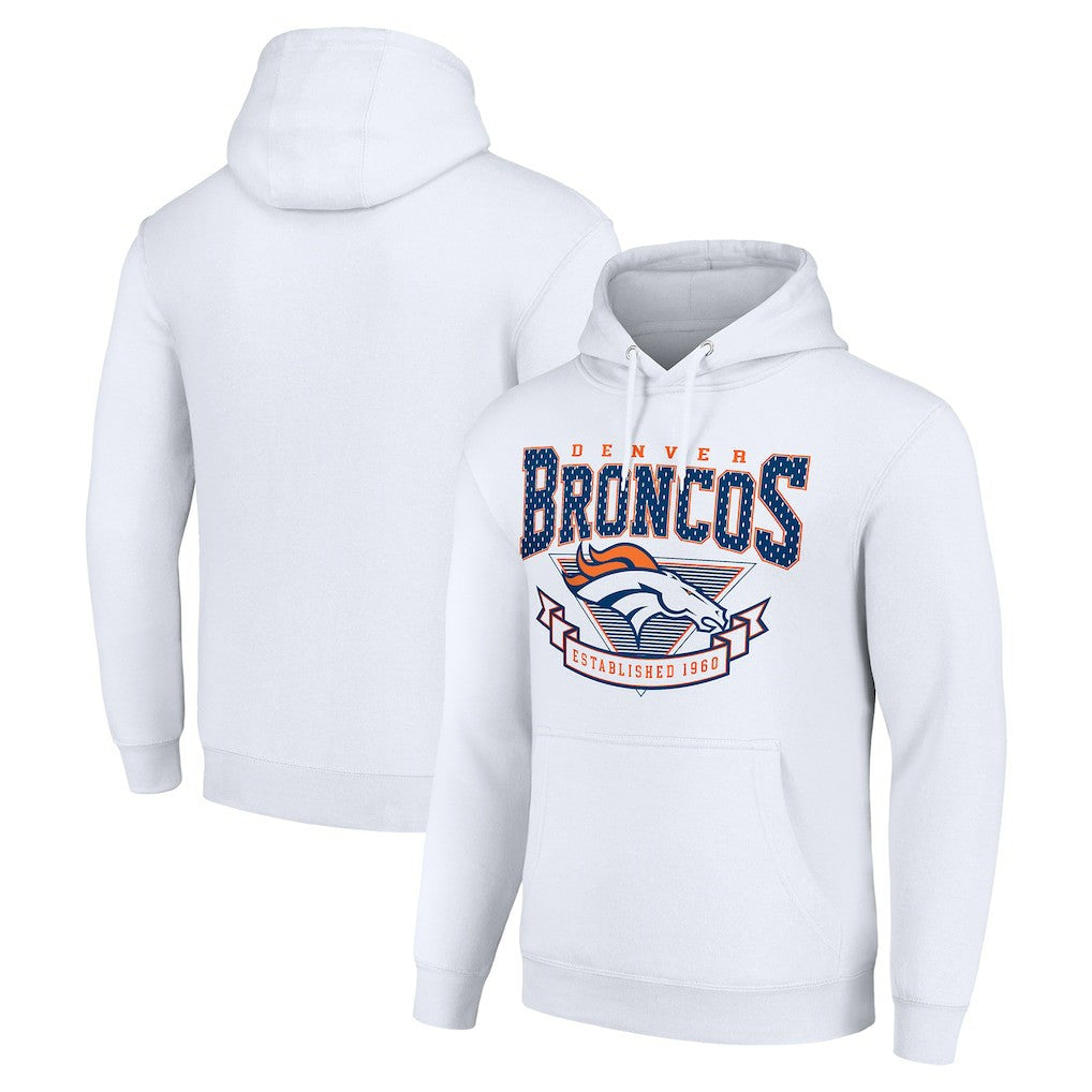 Denver Broncos Starter ‘80s Inspired Pullover Hoodie - White on sale