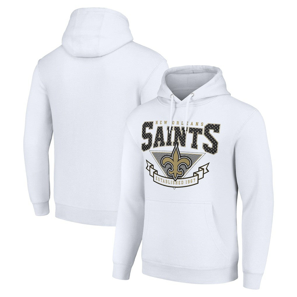 New Orleans Saints Starter ‘80s Inspired Pullover Hoodie - White sale