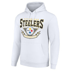 Pittsburgh Steelers Starter ‘80s Inspired Pullover Hoodie - White sale