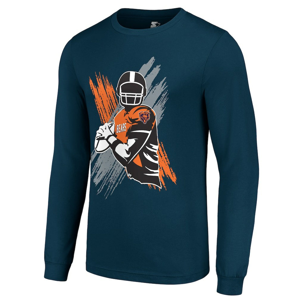 Chicago Bears Starter Player X Logo Graphic Long Sleeve T-Shirt - Navy discount