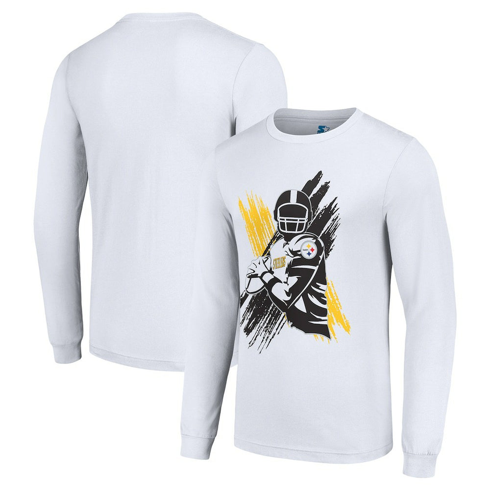 Pittsburgh Steelers Starter Player X Logo Graphic Long Sleeve T-Shirt - White sale