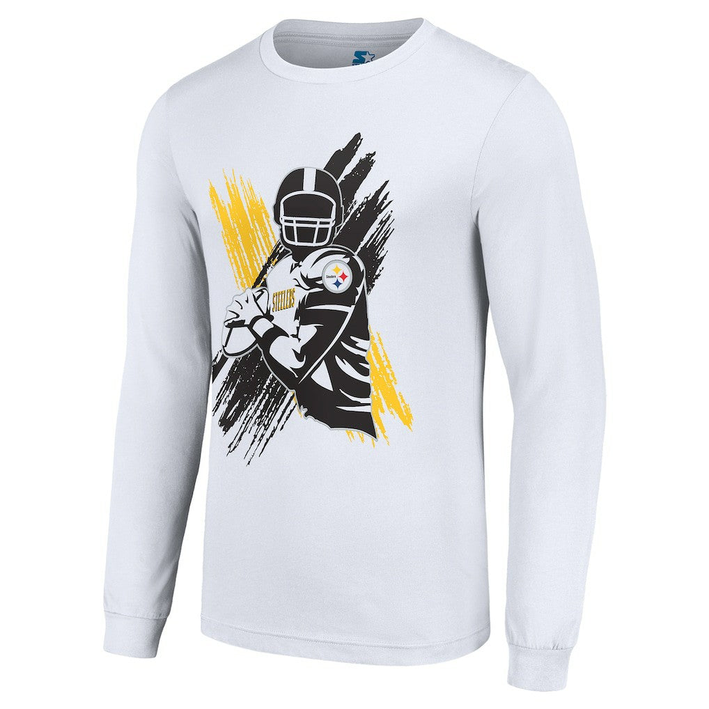 Pittsburgh Steelers Starter Player X Logo Graphic Long Sleeve T-Shirt - White sale