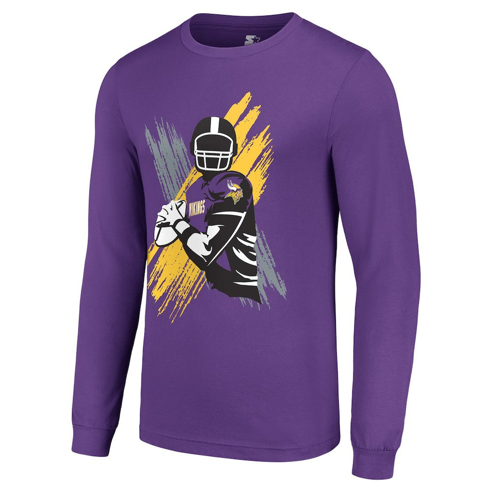 Minnesota Vikings Starter Player X Logo Graphic Long Sleeve T-Shirt - Purple on sale
