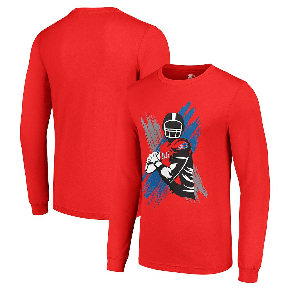 Buffalo Bills Starter Player X Logo Graphic Long Sleeve T-Shirt - Red for sale
