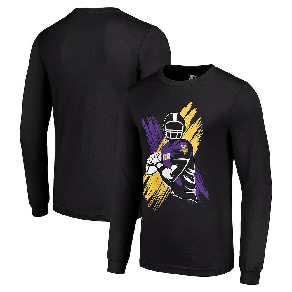 Minnesota Vikings Starter Player X Logo Graphic Long Sleeve T-Shirt - Black cheap