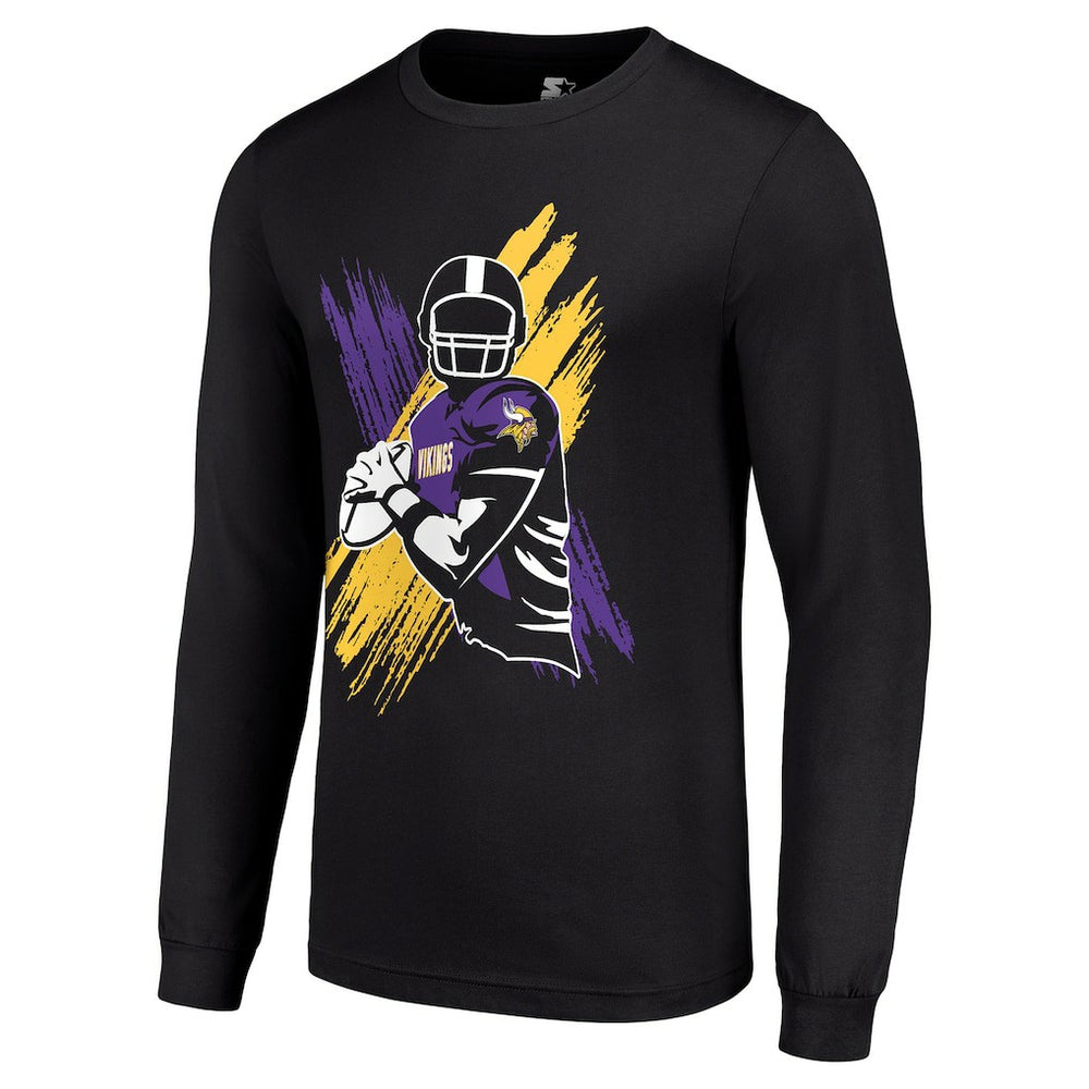 Minnesota Vikings Starter Player X Logo Graphic Long Sleeve T-Shirt - Black cheap