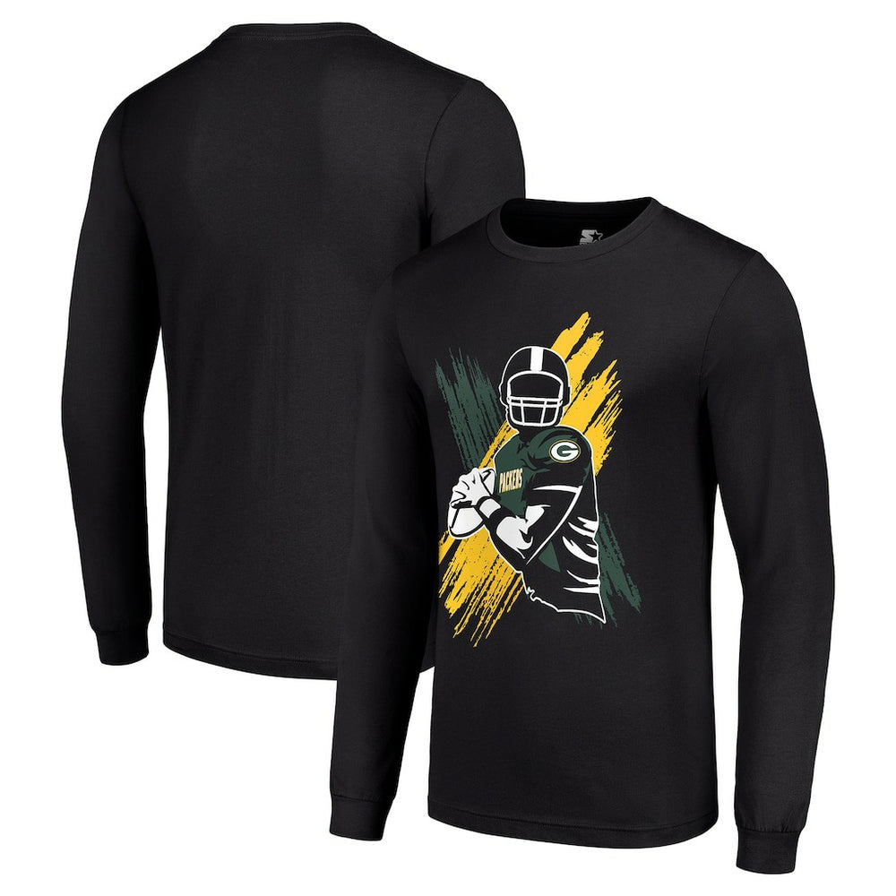 Green Bay Packers Starter Player X Logo Graphic Long Sleeve T-Shirt - Black online