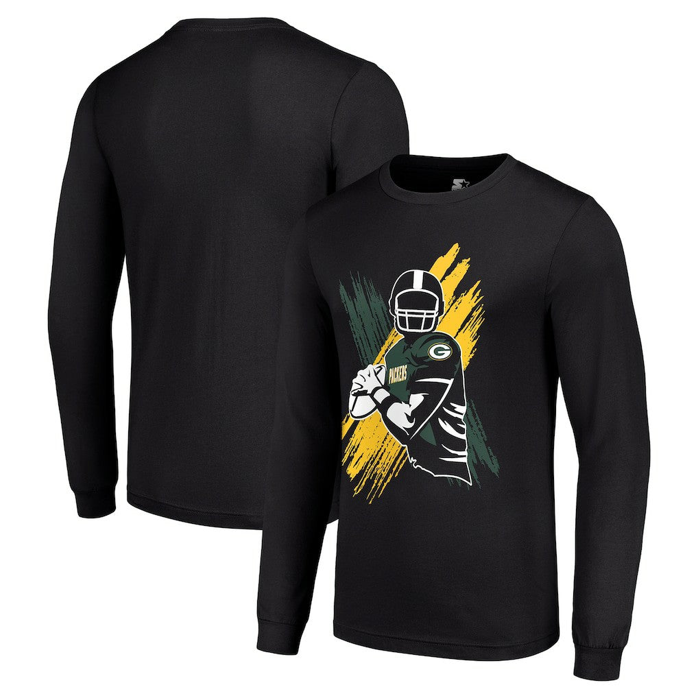 Green Bay Packers Starter Player X Logo Graphic Long Sleeve T-Shirt - Black online