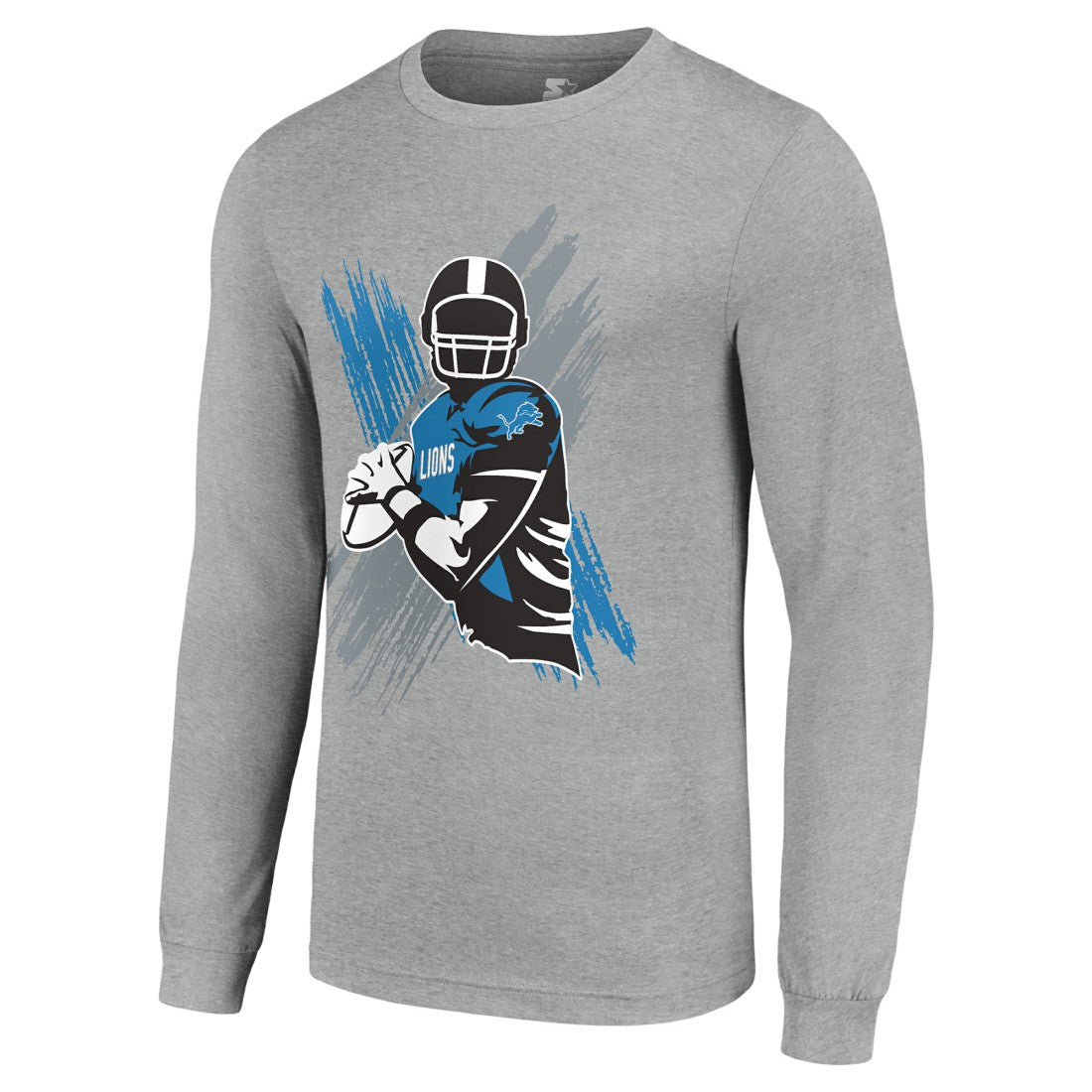 Detroit Lions Starter Player X Logo Graphic Long Sleeve T-Shirt - Heather Gray sale