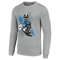 Detroit Lions Starter Player X Logo Graphic Long Sleeve T-Shirt - Heather Gray sale