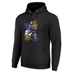 Baltimore Ravens Starter Player X Fleece Pullover Hoodie - Black on sale