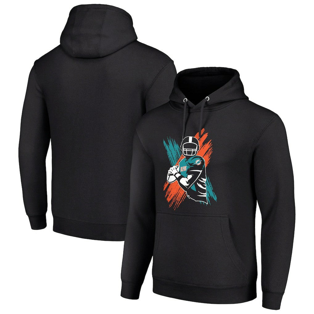Miami Dolphins Starter Player X Fleece Pullover Hoodie - Black cheap