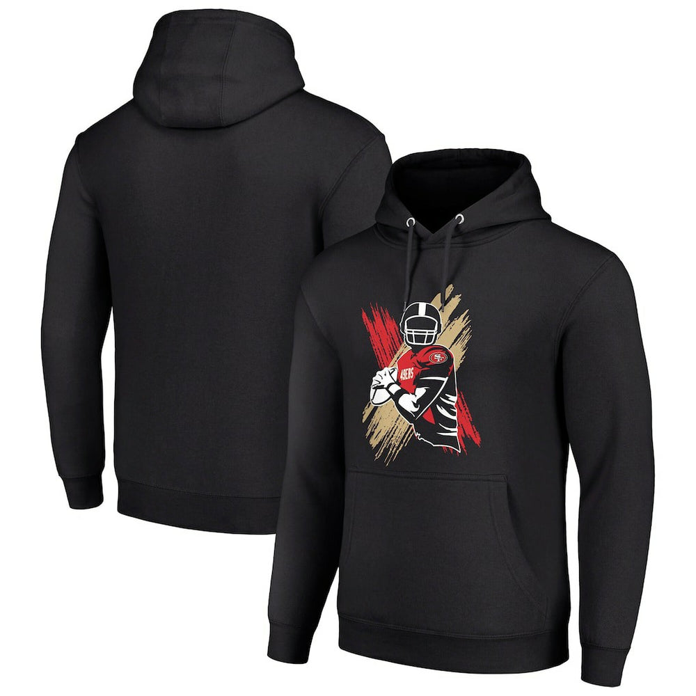 San Francisco 49ers Starter Player X Fleece Pullover Hoodie - Black for sale