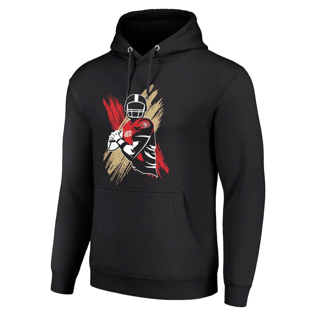 San Francisco 49ers Starter Player X Fleece Pullover Hoodie - Black for sale
