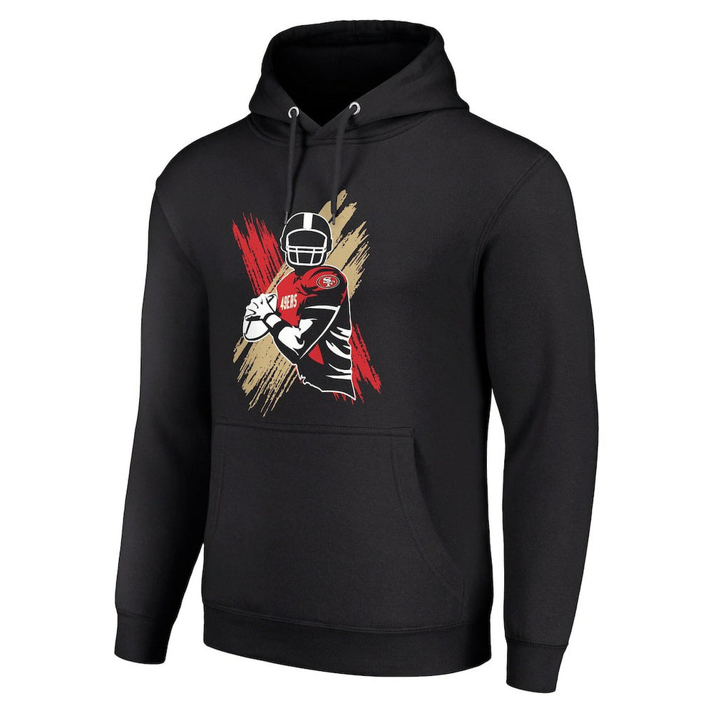 San Francisco 49ers Starter Player X Fleece Pullover Hoodie - Black for sale