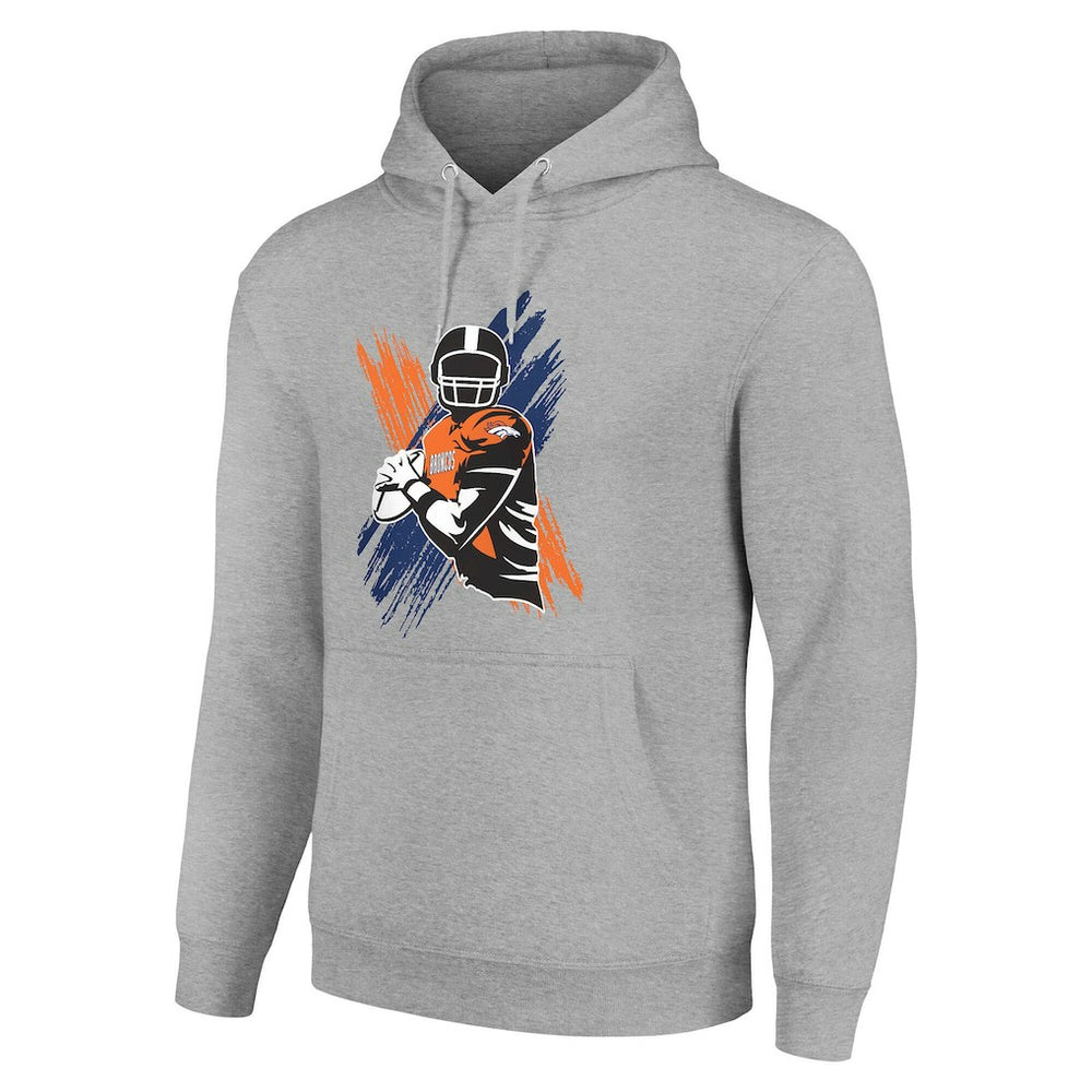 Denver Broncos Starter Player X Fleece Pullover Hoodie - Heather Gray for sale