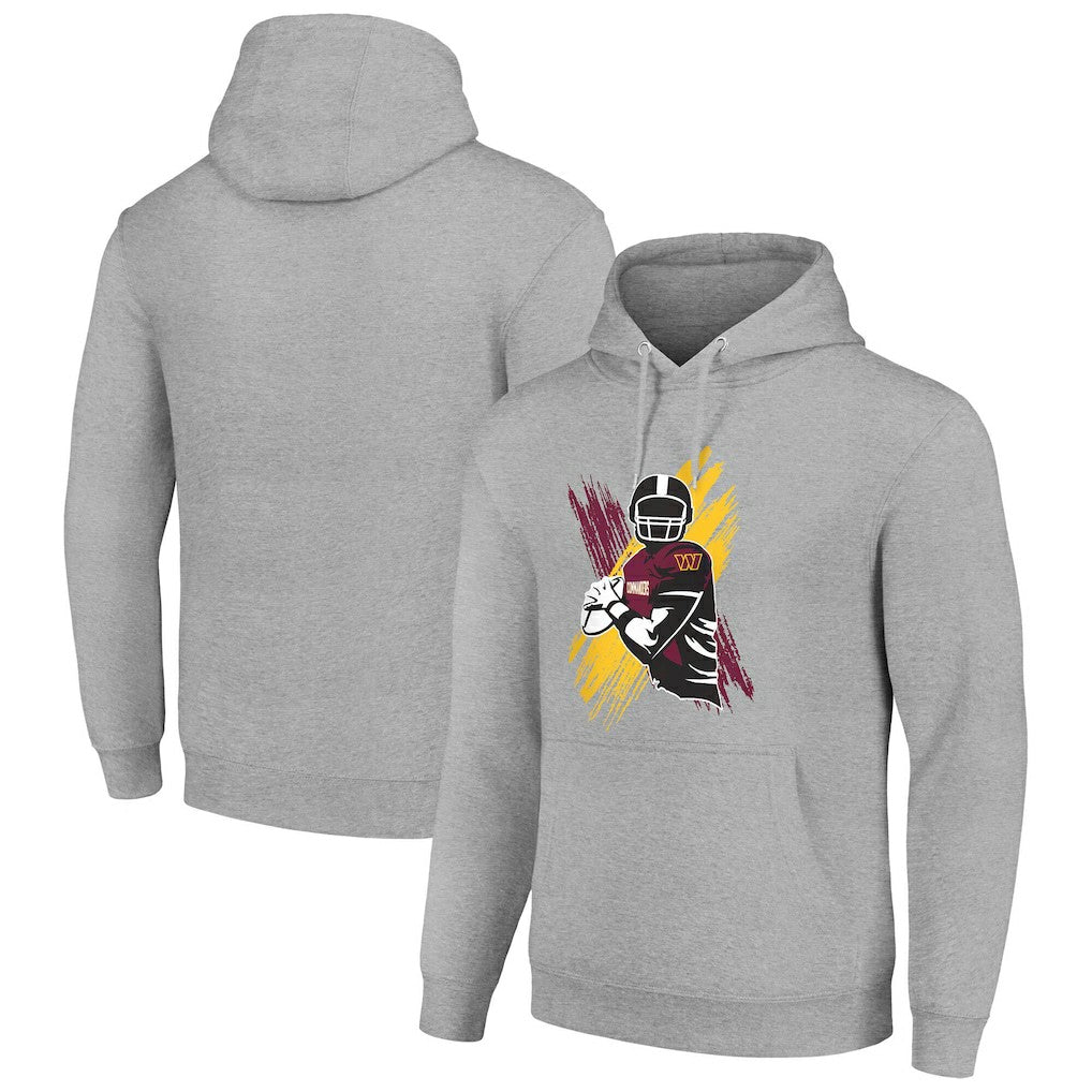 Washington Commanders Starter Player X Fleece Pullover Hoodie - Heather Gray on sale