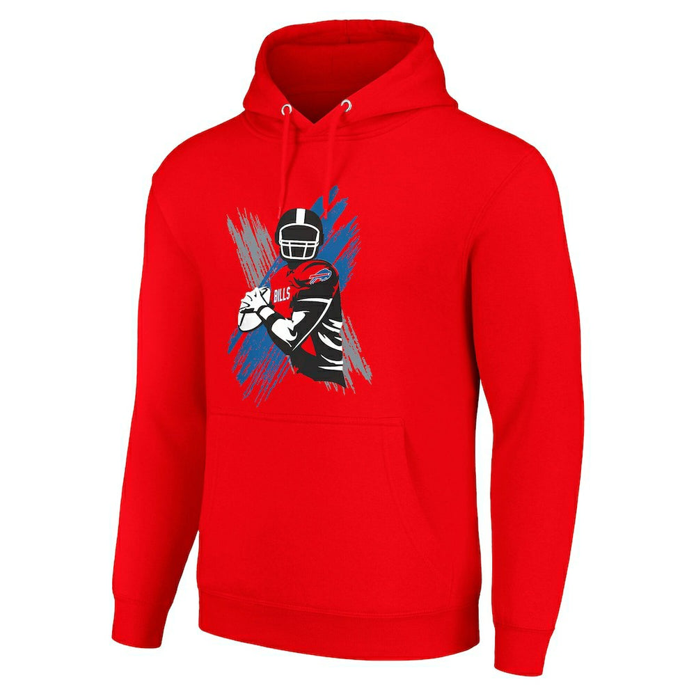 Buffalo Bills Starter Player X Fleece Pullover Hoodie - Red for sale