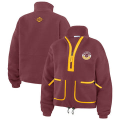 Washington Commanders WEAR by Erin Andrews Women's Polar Fleece Half-Zip Jacket - Burgundy discount