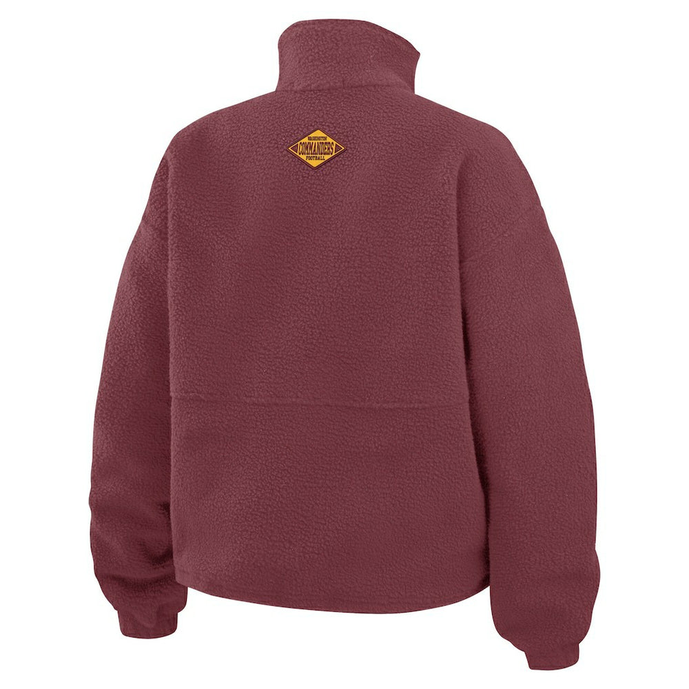 Washington Commanders WEAR by Erin Andrews Women's Polar Fleece Half-Zip Jacket - Burgundy discount