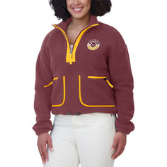 Washington Commanders WEAR by Erin Andrews Women's Polar Fleece Half-Zip Jacket - Burgundy discount