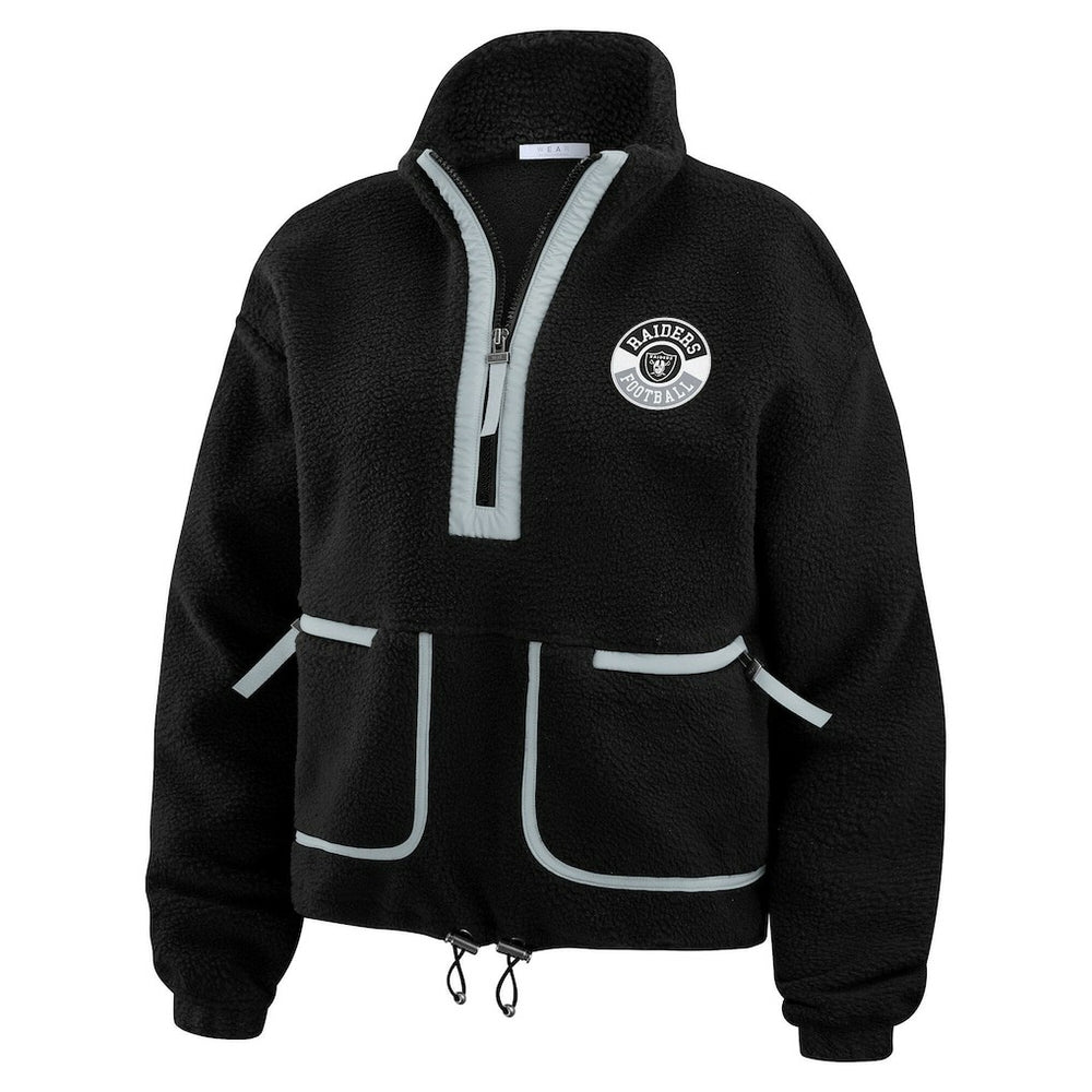 Las Vegas Raiders WEAR by Erin Andrews Women's Polar Fleece Half-Zip Jacket - Black outlet