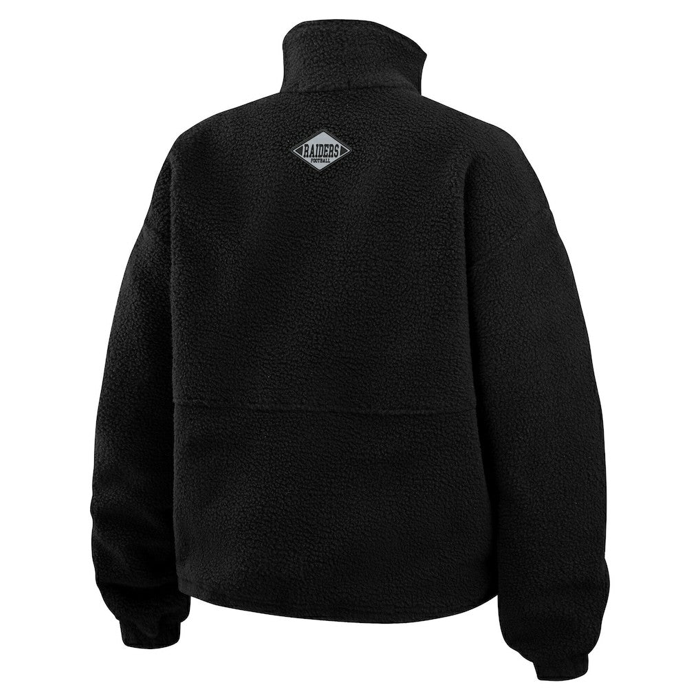 Las Vegas Raiders WEAR by Erin Andrews Women's Polar Fleece Half-Zip Jacket - Black outlet