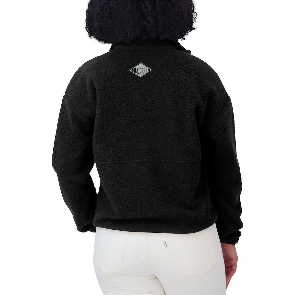 Las Vegas Raiders WEAR by Erin Andrews Women's Polar Fleece Half-Zip Jacket - Black outlet
