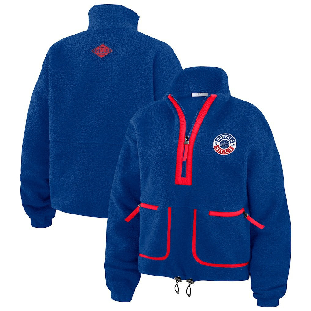 Buffalo Bills WEAR by Erin Andrews Women's Polar Fleece Half-Zip Jacket - Royal online