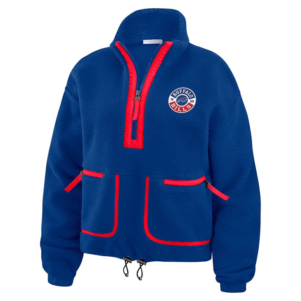 Buffalo Bills WEAR by Erin Andrews Women's Polar Fleece Half-Zip Jacket - Royal online