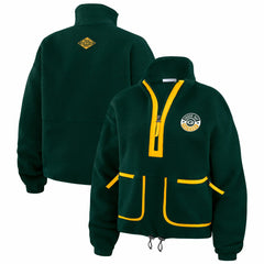 Green Bay Packers WEAR by Erin Andrews Women's Polar Fleece Half-Zip Jacket - Green outlet