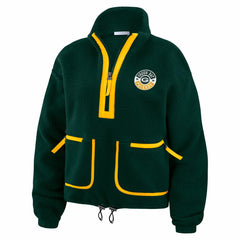 Green Bay Packers WEAR by Erin Andrews Women's Polar Fleece Half-Zip Jacket - Green outlet