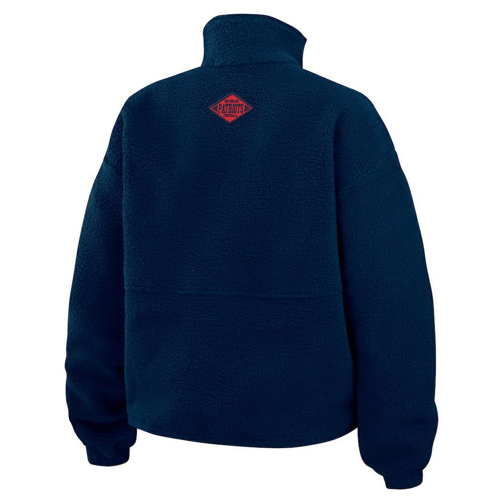 New England Patriots WEAR by Erin Andrews Women's Polar Fleece Half-Zip Jacket - Navy online