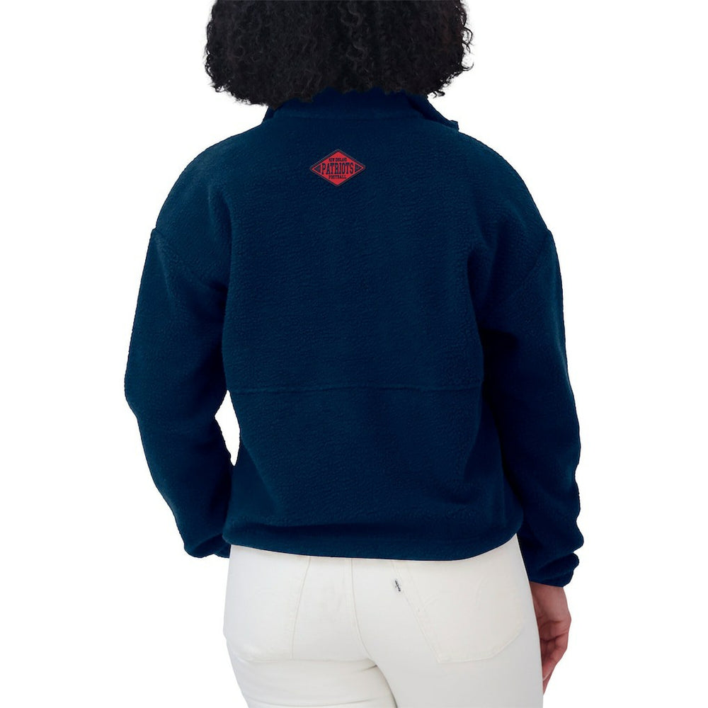 New England Patriots WEAR by Erin Andrews Women's Polar Fleece Half-Zip Jacket - Navy online