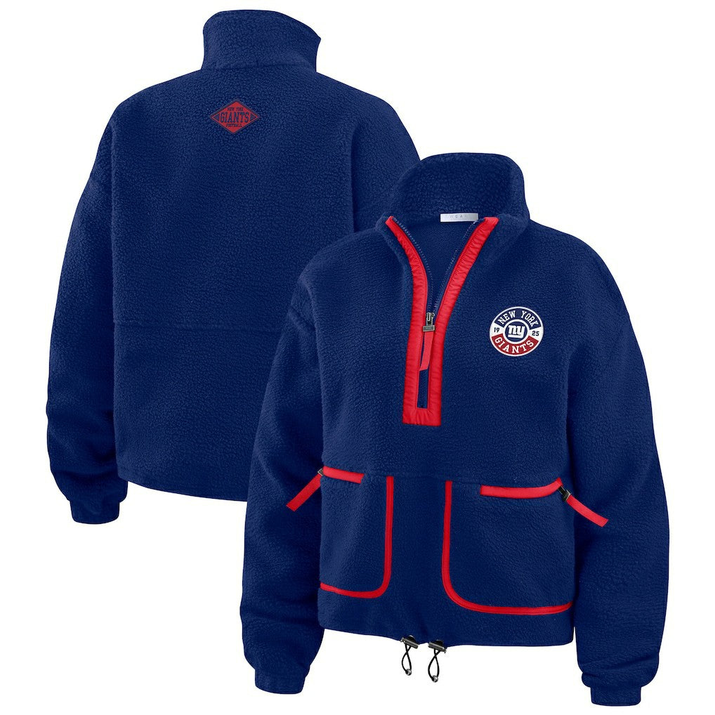 New York Giants WEAR by Erin Andrews Women's Polar Fleece Half-Zip Jacket - Royal for sale