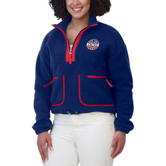 New York Giants WEAR by Erin Andrews Women's Polar Fleece Half-Zip Jacket - Royal for sale