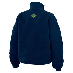 Seattle Seahawks WEAR by Erin Andrews Women's Polar Fleece Half-Zip Jacket - College Navy for sale