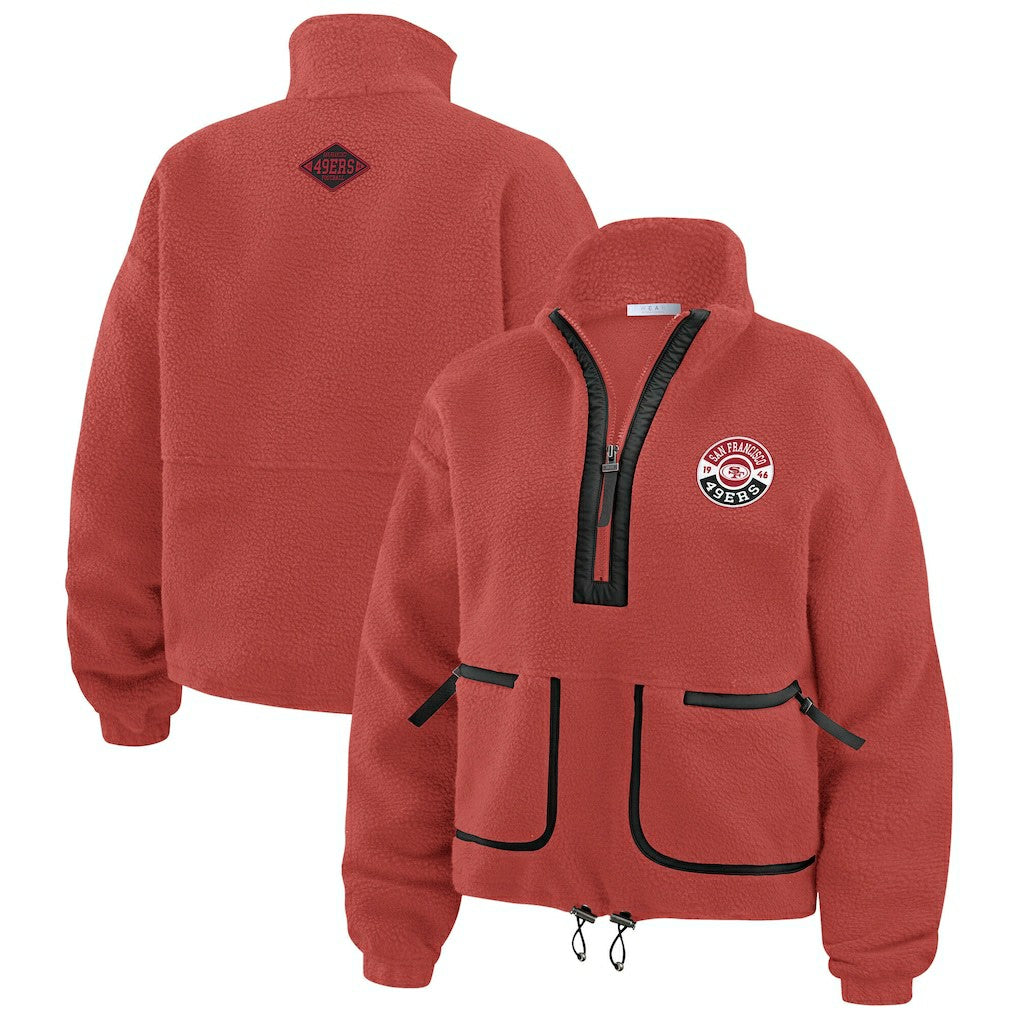 San Francisco 49ers WEAR by Erin Andrews Women's Polar Fleece Half-Zip Jacket - Scarlet for sale