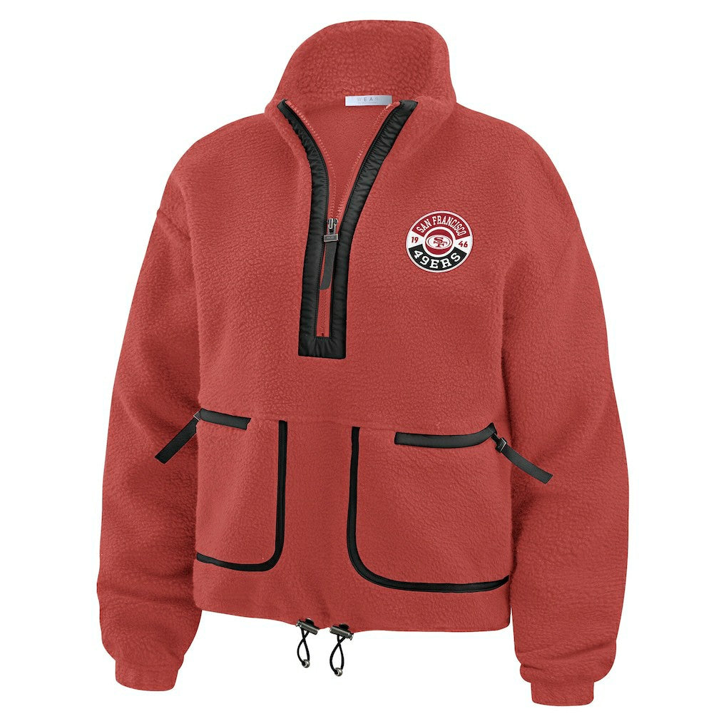 San Francisco 49ers WEAR by Erin Andrews Women's Polar Fleece Half-Zip Jacket - Scarlet for sale