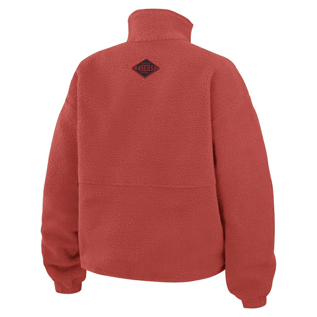 San Francisco 49ers WEAR by Erin Andrews Women's Polar Fleece Half-Zip Jacket - Scarlet for sale