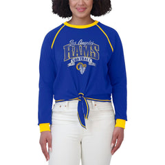 Los Angeles Rams WEAR by Erin Andrews Women's Tie-Front Long Sleeve Top - Royal/Gold discount