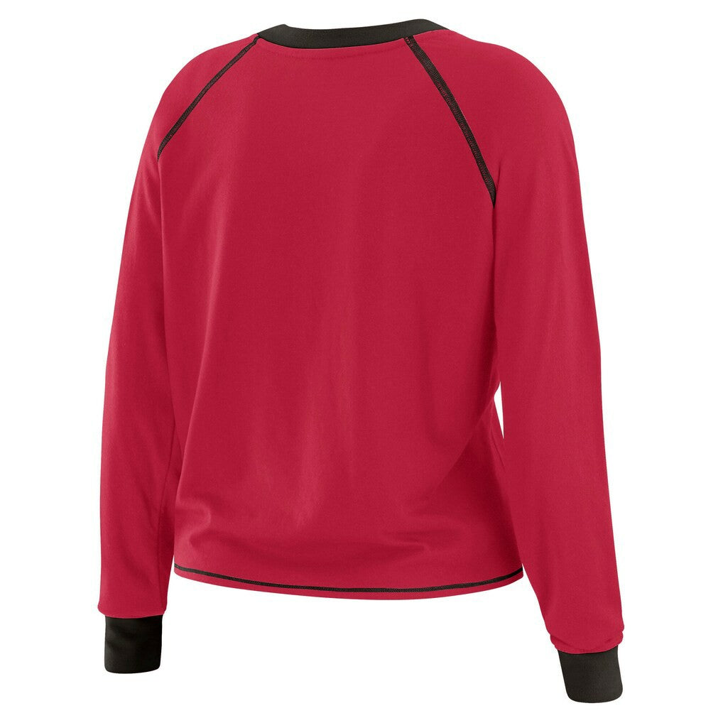 Arizona Cardinals WEAR by Erin Andrews Women's Tie-Front Long Sleeve Top - Cardinal/Black cheap