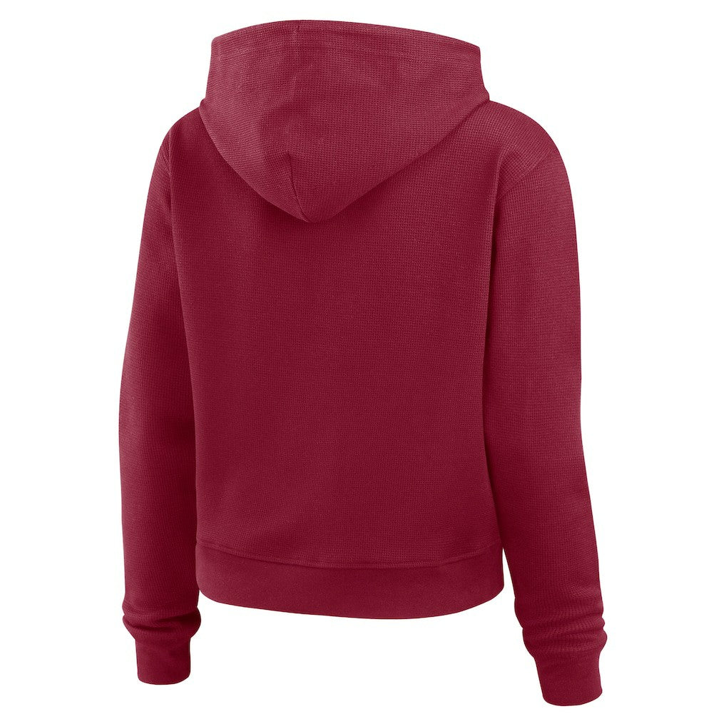 Washington Commanders WEAR by Erin Andrews Women's Waffle Hoodie Pullover Top - Burgundy for sale