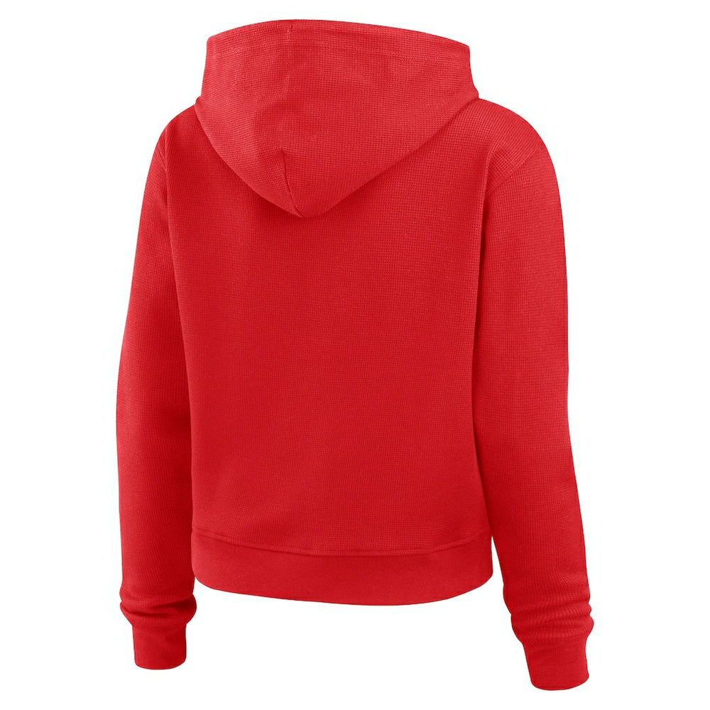 Atlanta Falcons WEAR by Erin Andrews Women's Waffle Hoodie Pullover Top - Scarlet on sale
