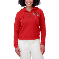Atlanta Falcons WEAR by Erin Andrews Women's Waffle Hoodie Pullover Top - Scarlet on sale